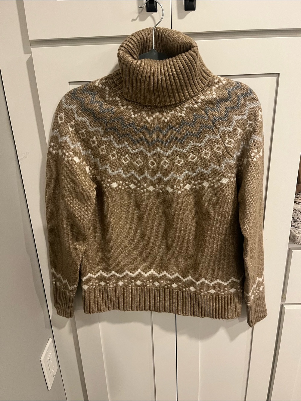 Turtleneck Fair Isle Sweater - Brown
